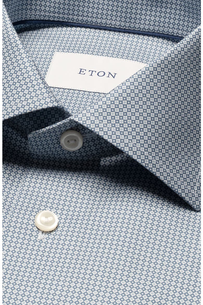 Slim Fit Diamond Geometric Print Dress Shirt, Alternate, color, NAVY