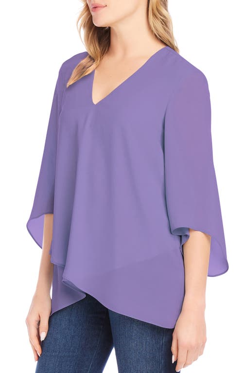 Karen Kane Crossover Hem Asymmetric Top In Lavendar
