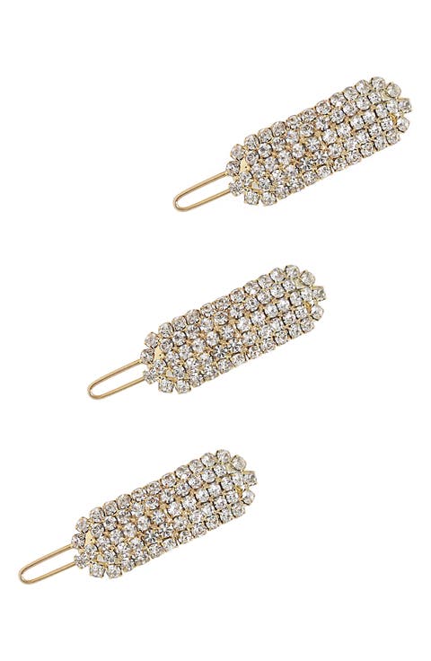 3-Pack Crystal Barrettes