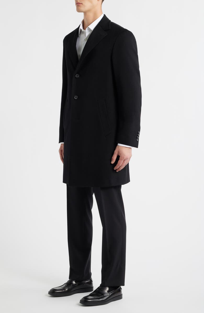 Canali Trim Fit Wool & Cashmere Coat, Alternate, color, Black