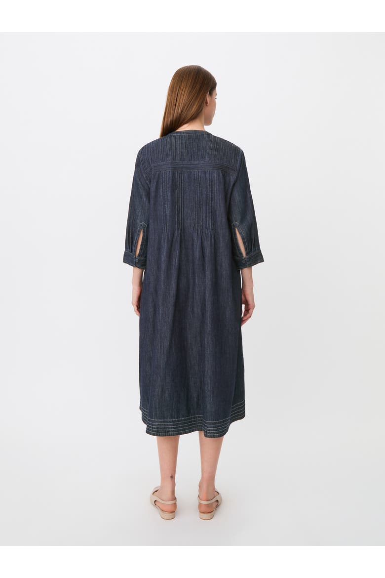 MaNakillaia Mandarin Collar Midi Dress, Alternate, color, Dark Denim