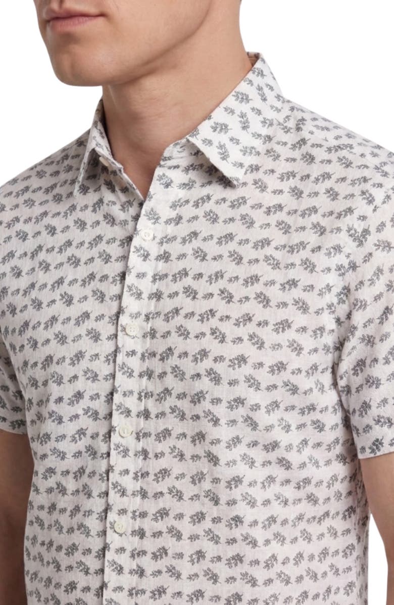 Report Collection Disty Short Sleeve Seersucker Button-Up Shirt, Alternate, color, 01 White