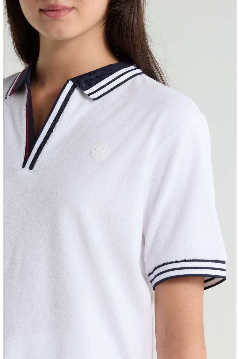 Circle G Johnny Collar Cotton Blend Terry Polo, Alternate, color, SNOW