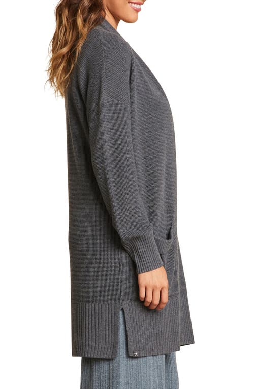 Barefoot Dreams Waffle Knit Lounge Cardigan In Anchor