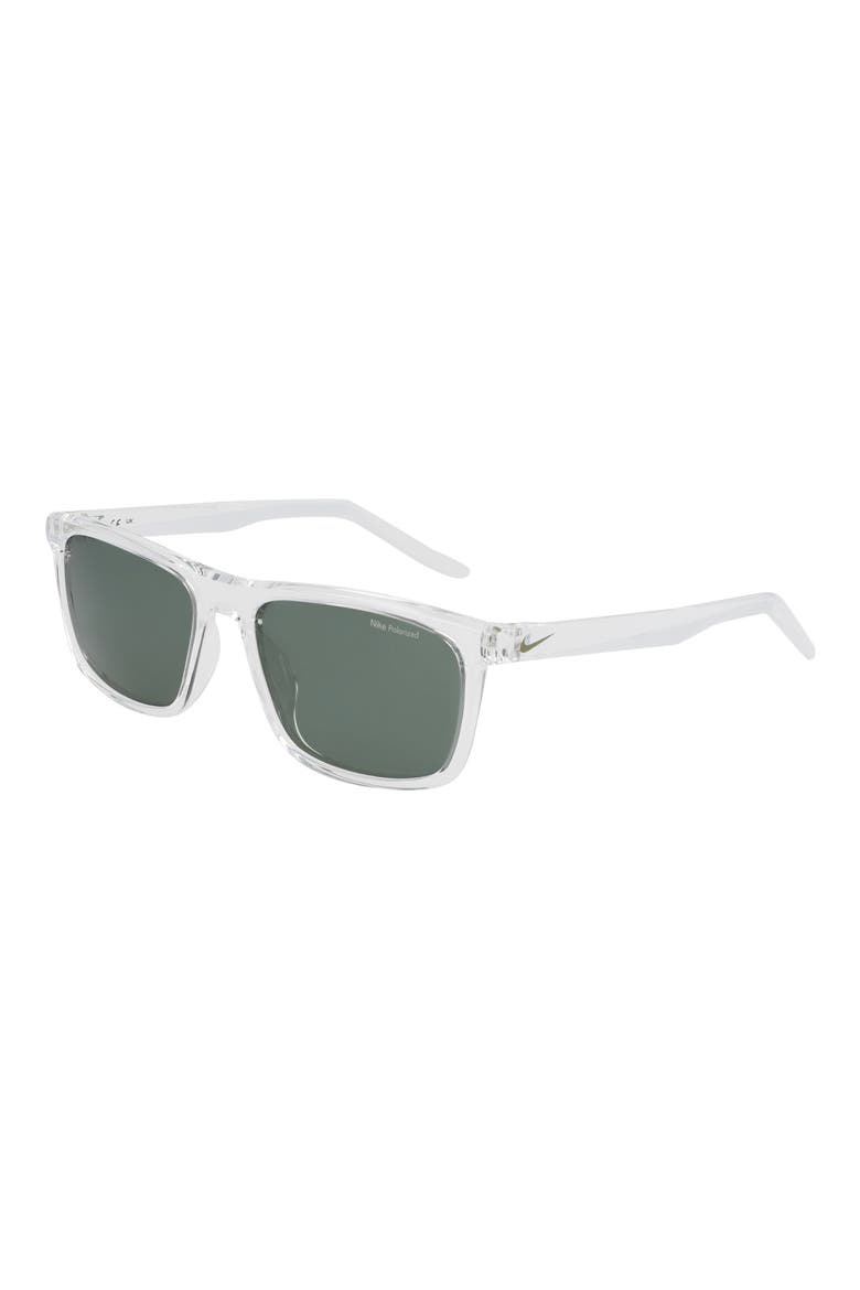 Embar 56mm Polarized Square Sunglasses, Alternate, color, CLEAR / POLAR GREEN