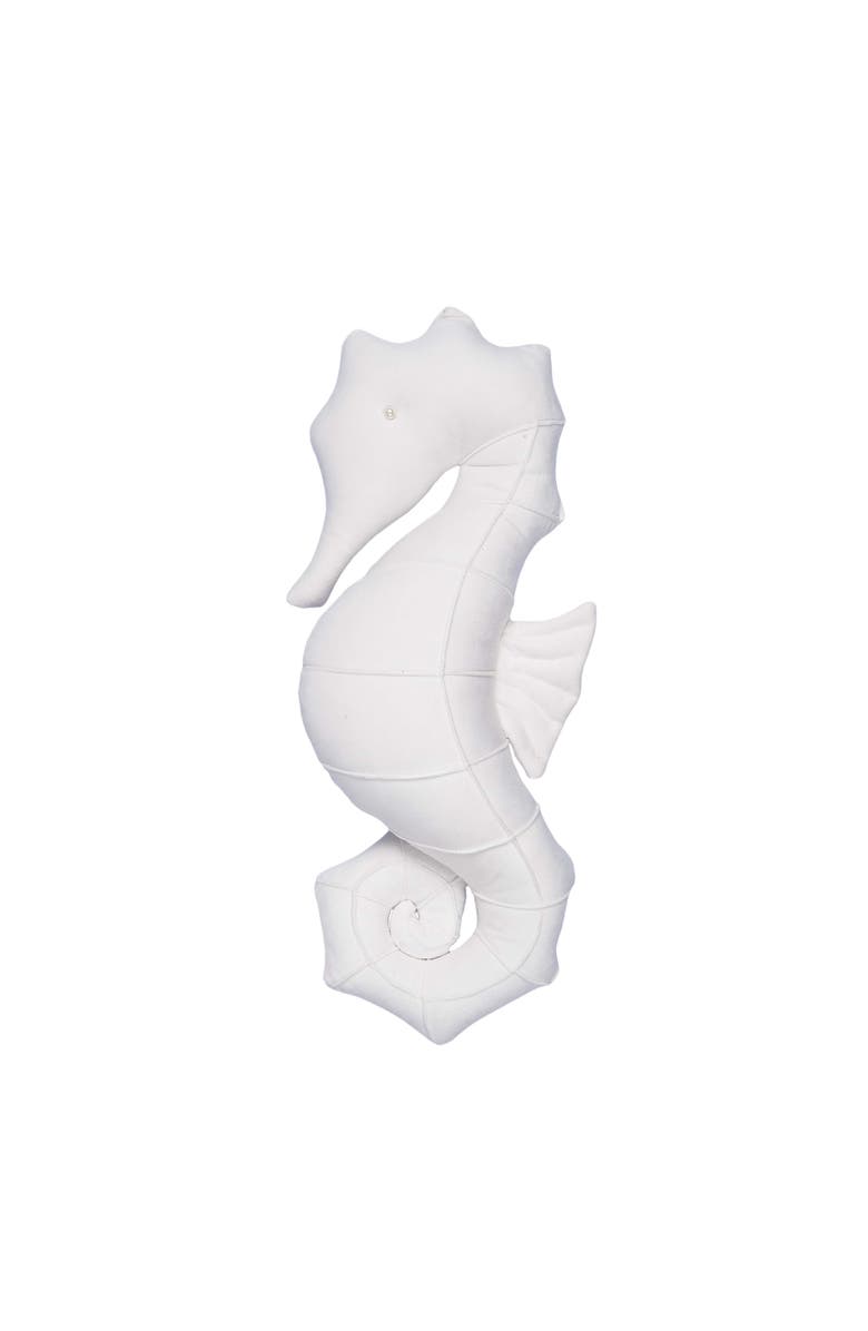 C&F Home Seahorse Shaped Throw Pillow, 8" x 20", Main, color, White