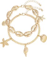 Adornia Shell Charm Anklet