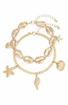 Adornia Shell Charm Anklet