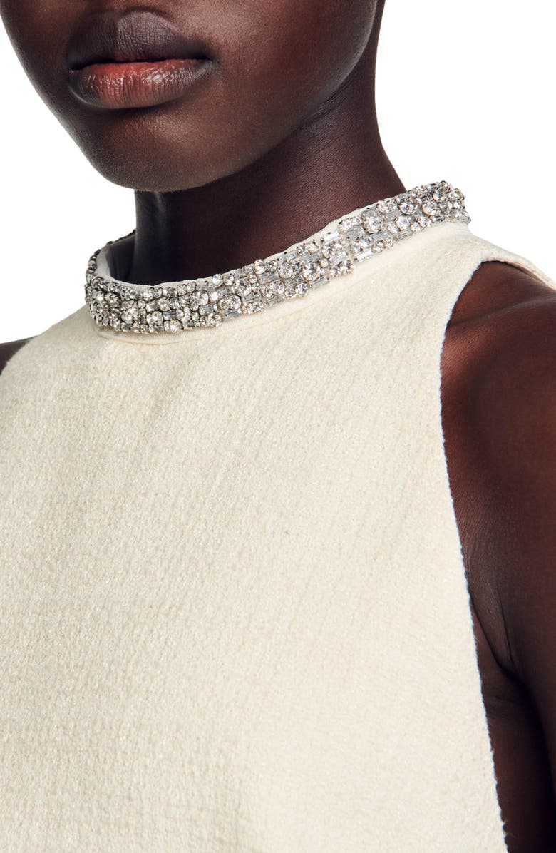 SANDRO Dress with jewellery collar, Alternate, color, 