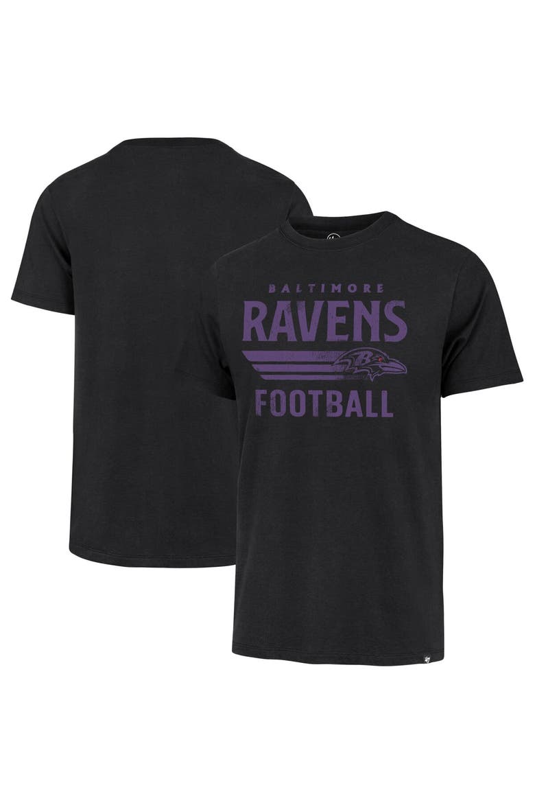 Men's '47 Black Baltimore Ravens Wordmark Rider Franklin T-Shirt, Main, color, Black