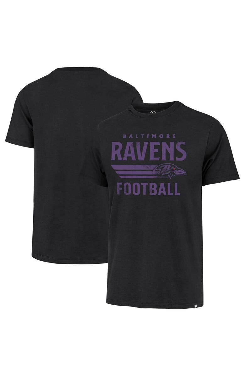 '47 Men's '47 Black Baltimore Ravens Wordmark Rider Franklin T-Shirt, Main, color, Black