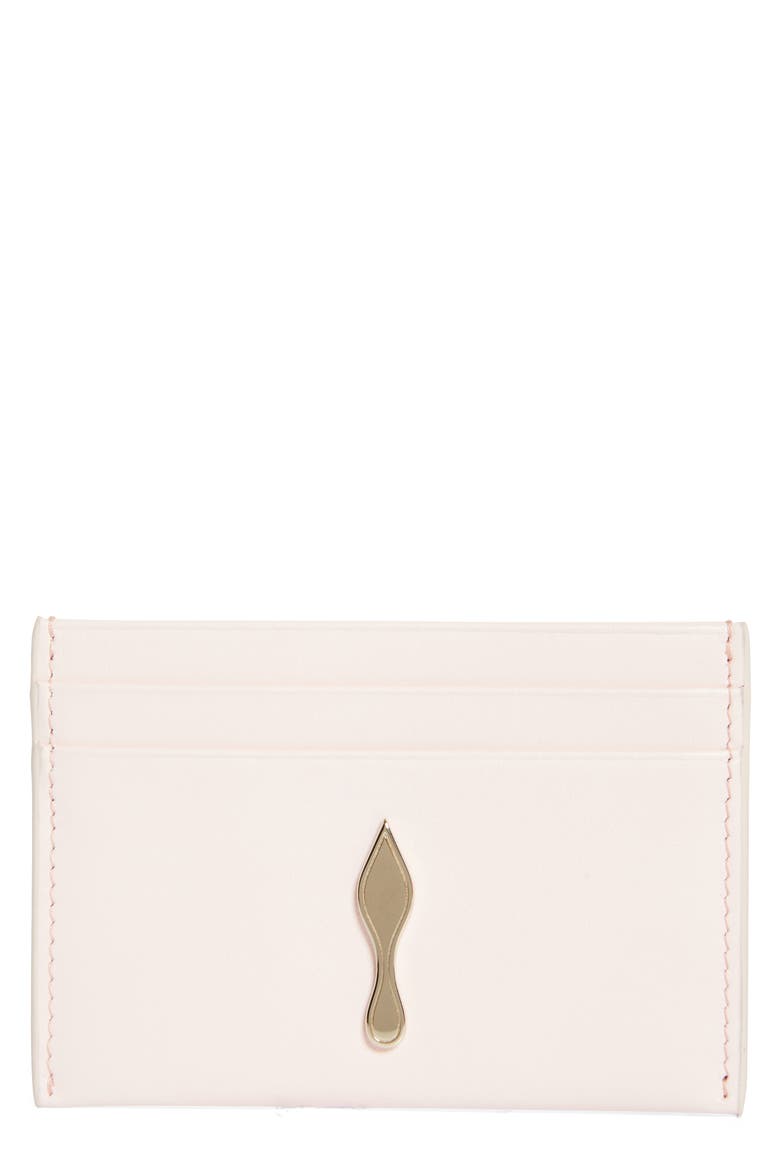 Bettina Leather Card Case, Main, color, POUPEE/ GOLD