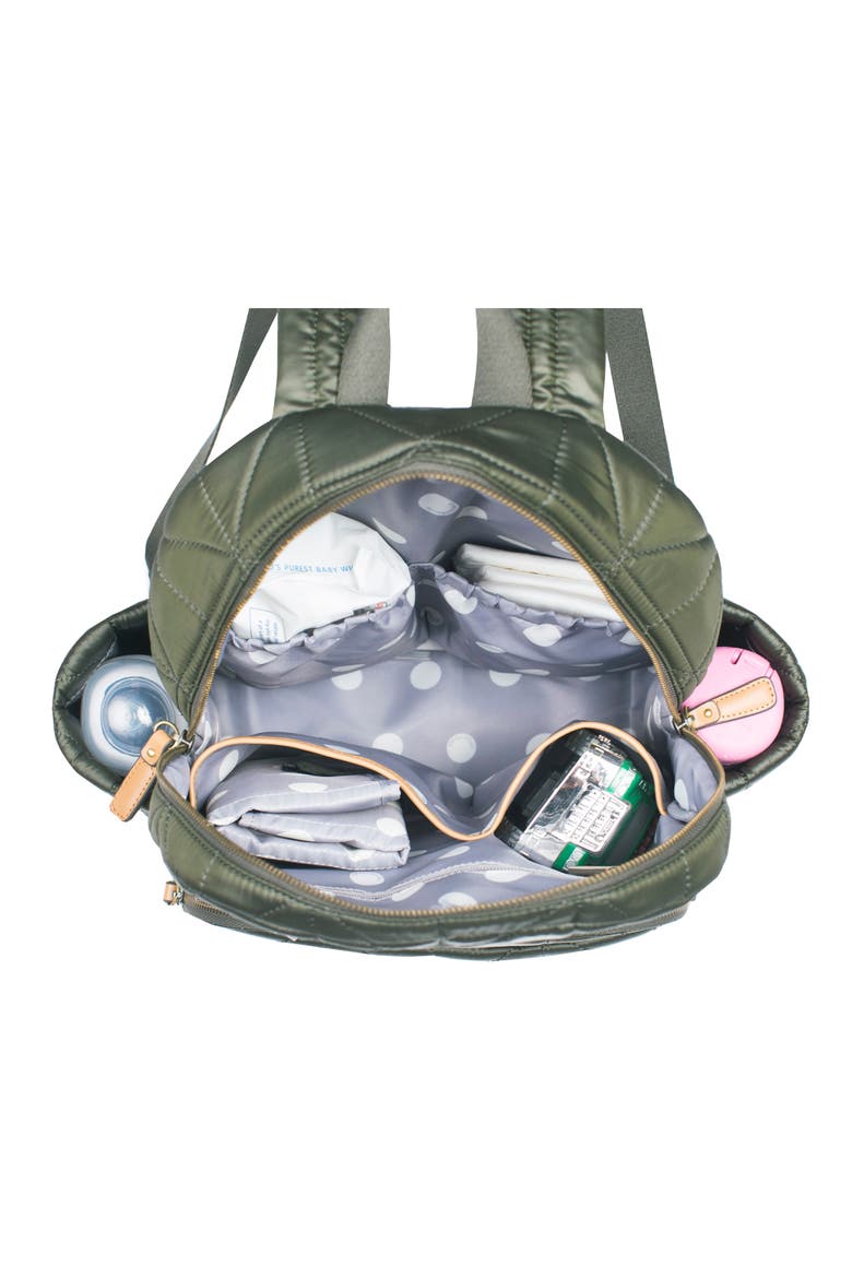 'Companion Backpack' Quilted Nylon Diaper Bag, Alternate, color, OLIVE