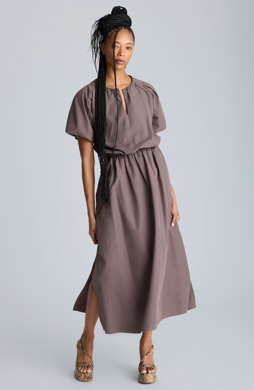 Kenneth Cole Elastic Hem Crop Top In Mocha Brown