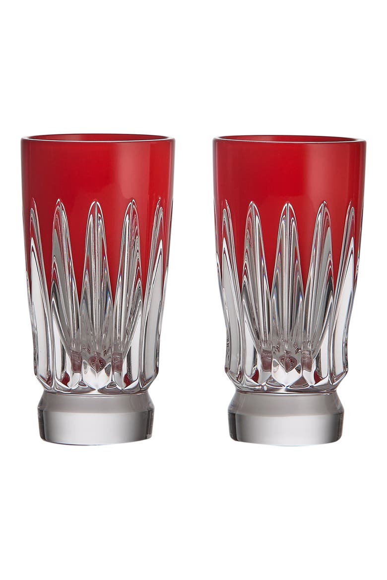 New Year Firework Set of 2 Shot Glasses, Main, color, RED