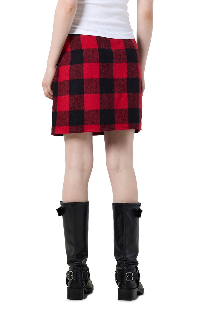 Noisy may Bea Buffalo Plaid Miniskirt, Alternate, color, Savvy Redchecksblack And Grey