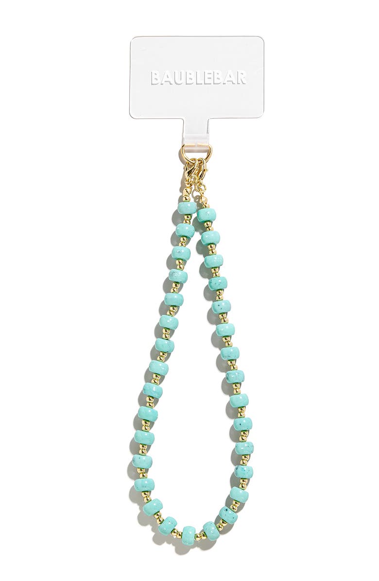 BaubleBar Beaded Phone Phone Wrist Strap, Alternate, color, Turquoise