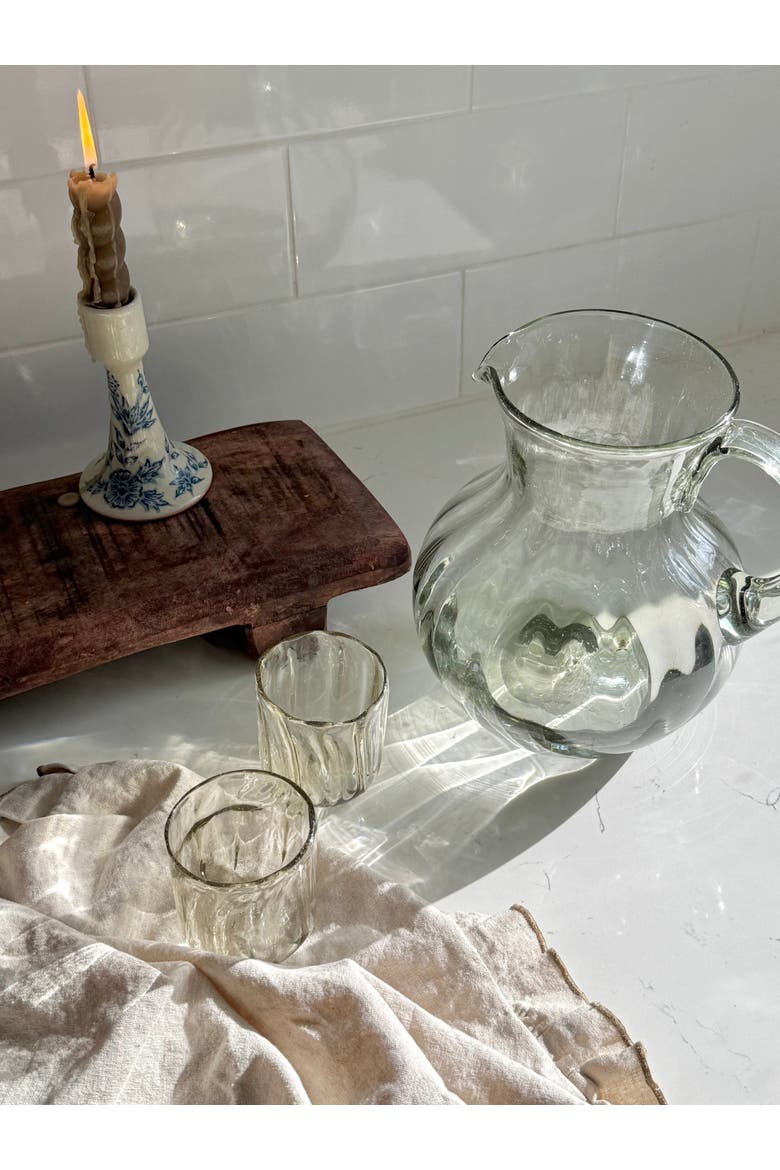 Bola Fluted Pitcher, Alternate, color, Clear