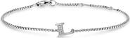 David Yurman Petite Pavé Initial Chain Bracelet in Sterling Silver with Diamonds