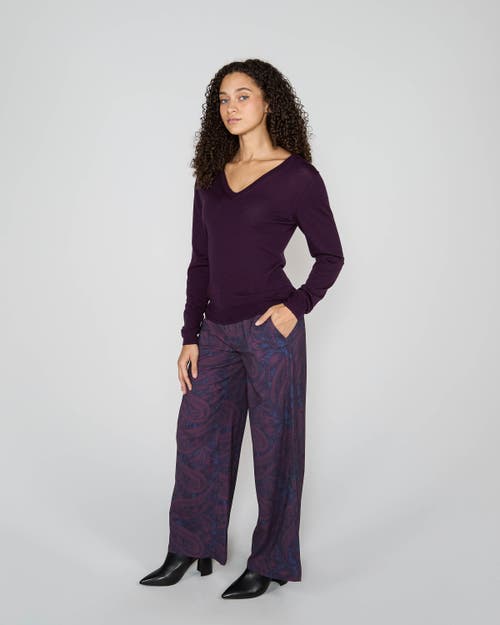 Lords Of Harlech Sasha V-neck Sweater In Purple