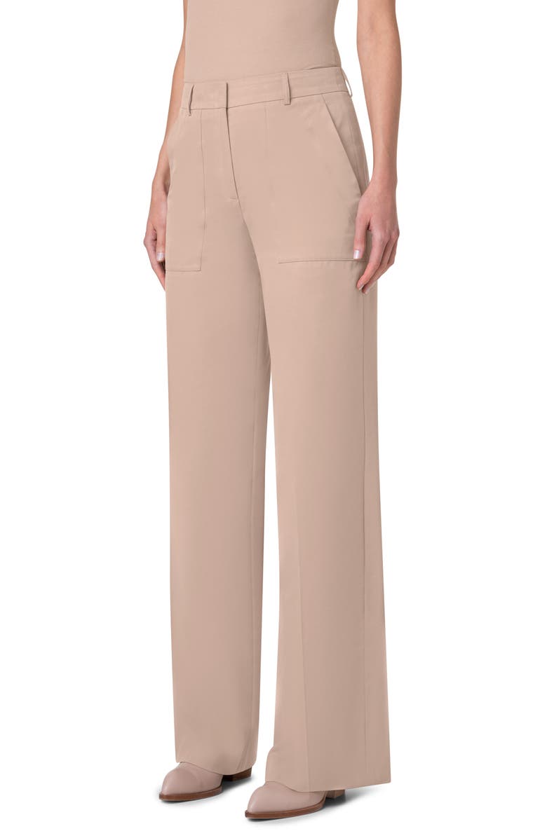 Akris Melin Wide Leg Cotton Poplin Pants, Alternate, color, 