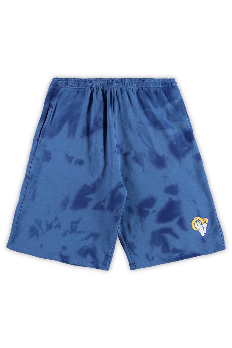 Men's Royal Los Angeles Rams Big & Tall Tie-Dye Shorts, Main, color, Royal