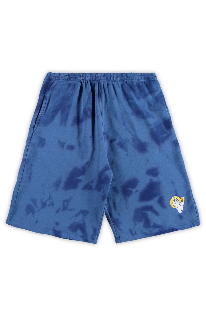 PROFILE Men's Royal Los Angeles Rams Big & Tall Tie-Dye Shorts, Main, color,