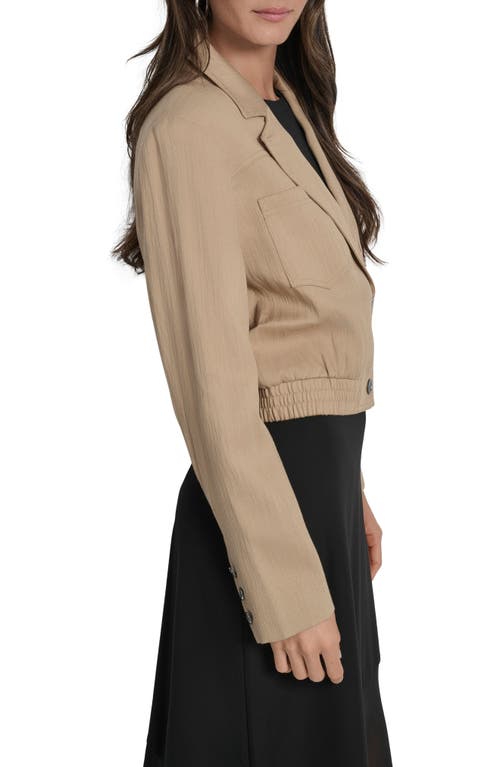 Dkny Crop Blazer In Brown