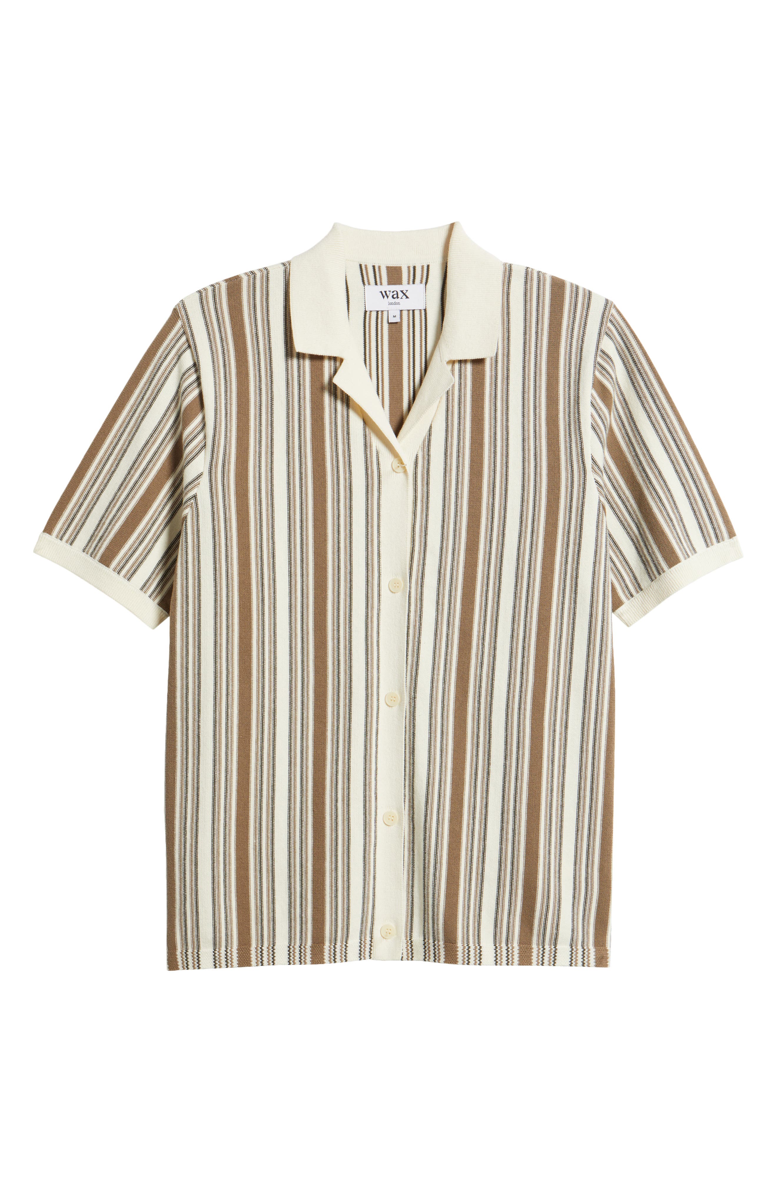 Мужские рубашки Wax London Ivy Stripe Knit Camp Shirt — фото 6