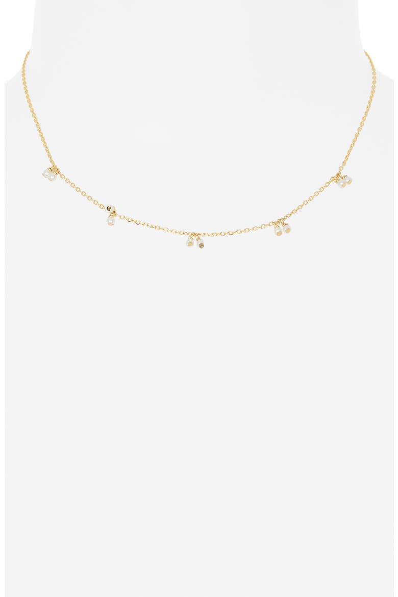 Demi Fine Faux Pearl Charm Chain Necklace, Alternate, color, CLEAR- GOLD