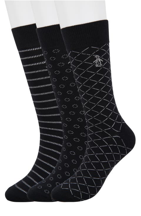 Mulaney Grid Essential Crew Socks - Pack of 3