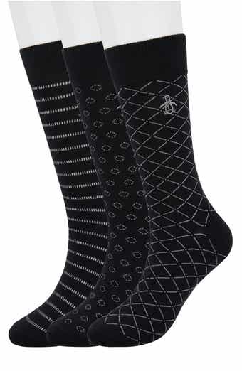 Original Penguin Mulaney Grid Essential Crew Socks - Pack of 3