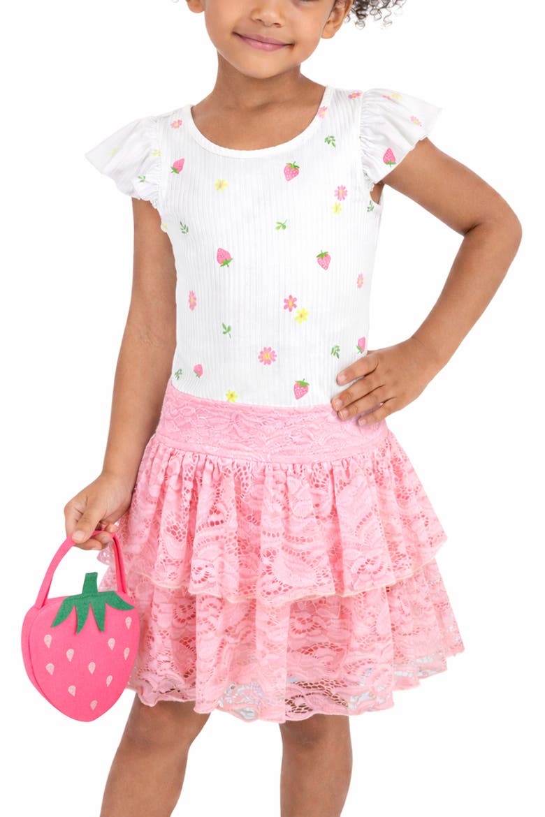 Kids' Strawberry Dress & Handbag Set, Alternate, color, IVORY/CORAL