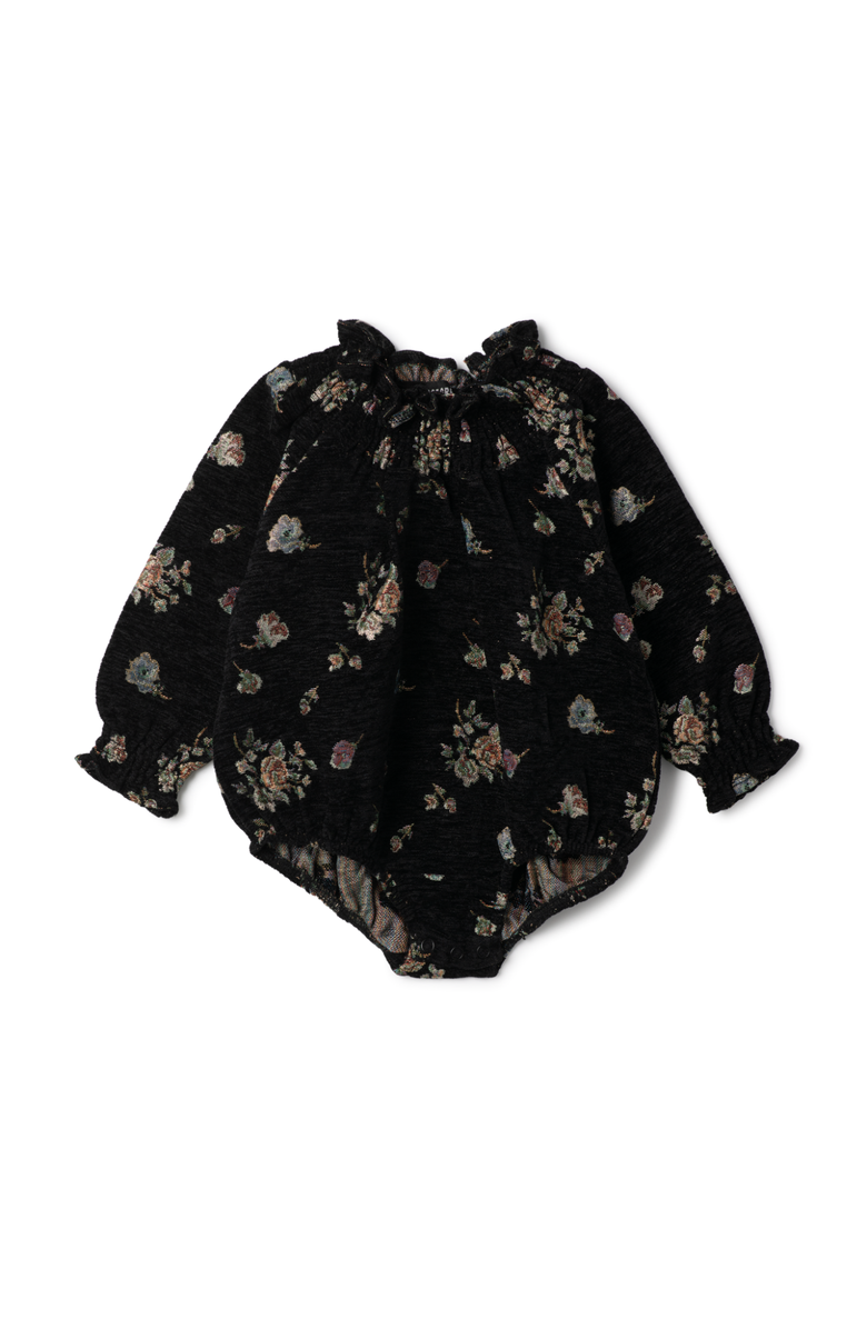Space Grey Floral Brocade Velvet Bubble, Main, color, Black