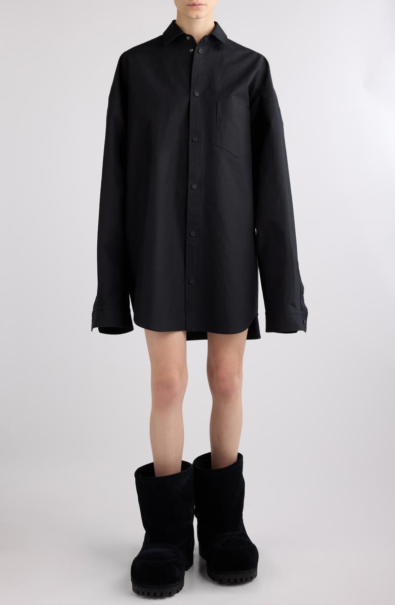 Balenciaga Outerwear Oversize Cotton Poplin Shirt, Main, color, 