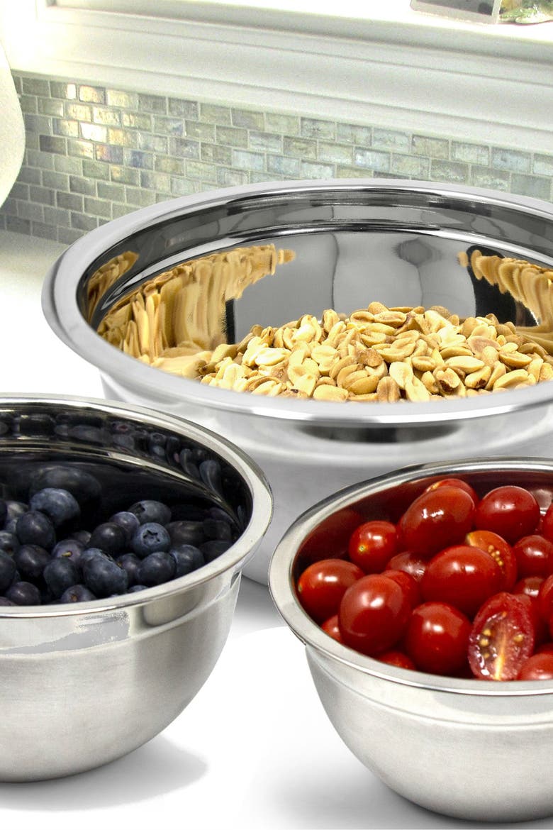 Stainless Steel Mixing Bowls and Airtight Lids - Set of 5, Alternate, color, NONE