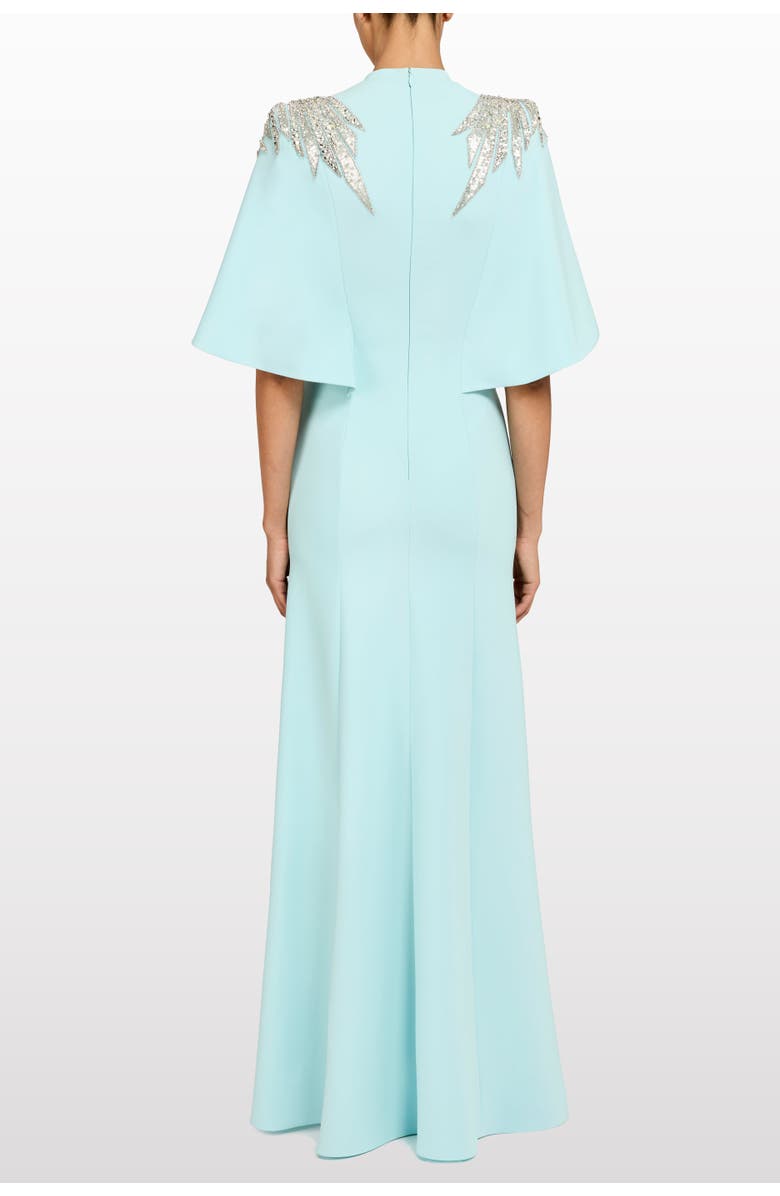 Jenny Packham Star shower Rhinestone-Embellished Maxi Dress, Alternate, color, Crystal Aqua