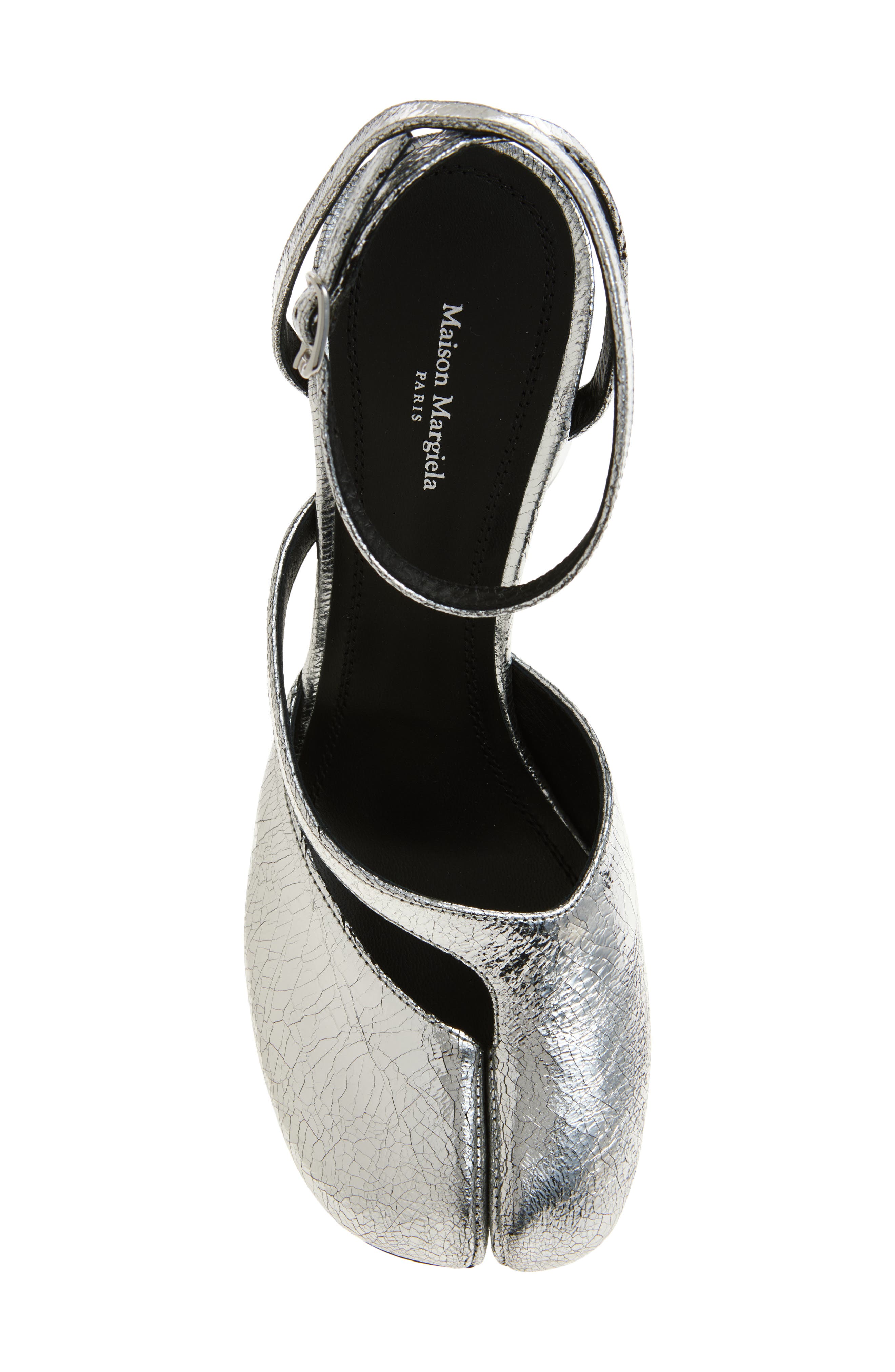 Maison Margiela Tabi Metallic Ankle Strap Pump, Alternate, color, Metallic Silver