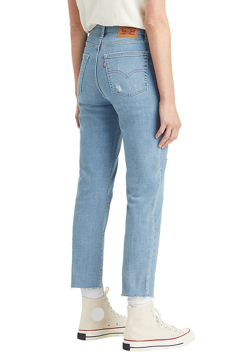 Levi's<sup>®</sup> 724 High Rise Raw Hem Straight Leg Jeans, Alternate, color, 