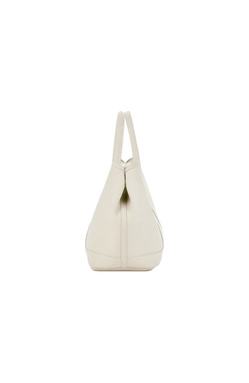 Ezra Arthur Audrey American Steer Leather Tote Bag In Gray