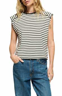 Nation LTD Perry Stripe Organic Cotton Muscle Tank