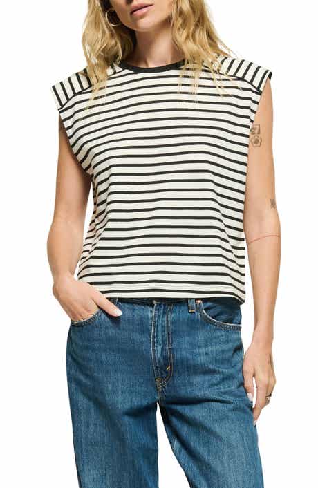 Nation LTD Perry Stripe Organic Cotton Muscle Tank