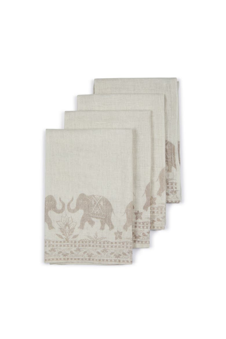 Garden Elephant Napkins - Set of 4, Main, color, Seashell Gray & Dunes