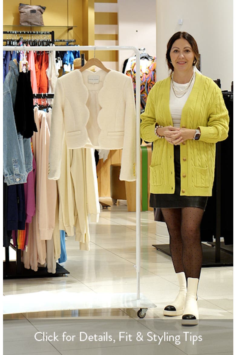 Scalloped Wool Blend Crop Jacket video