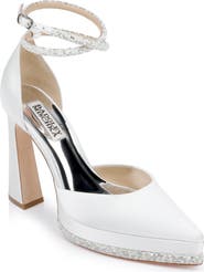 Badgley Mischka Collection Eliana Ankle Strap Platform Pointed Toe Pump