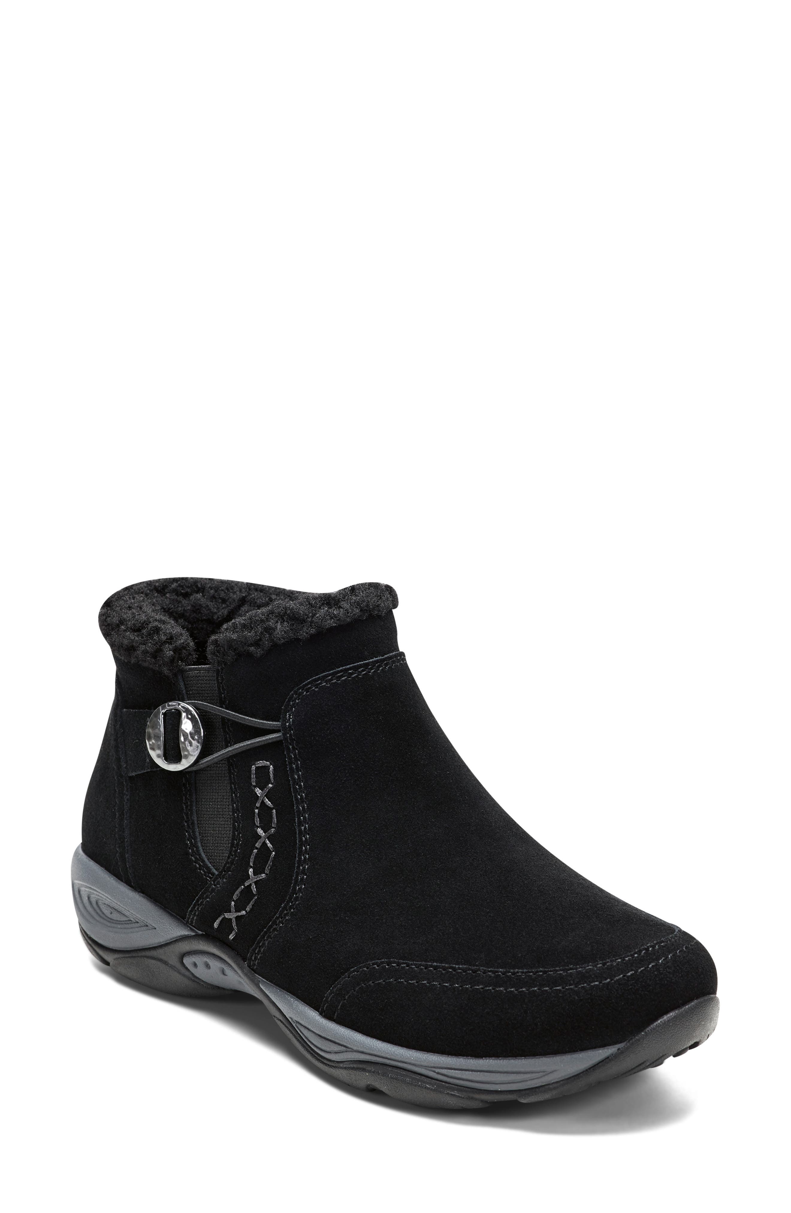 Easy Spirit Erique Water Repellent Faux Shearling Lined Bootie, Main, color, Black