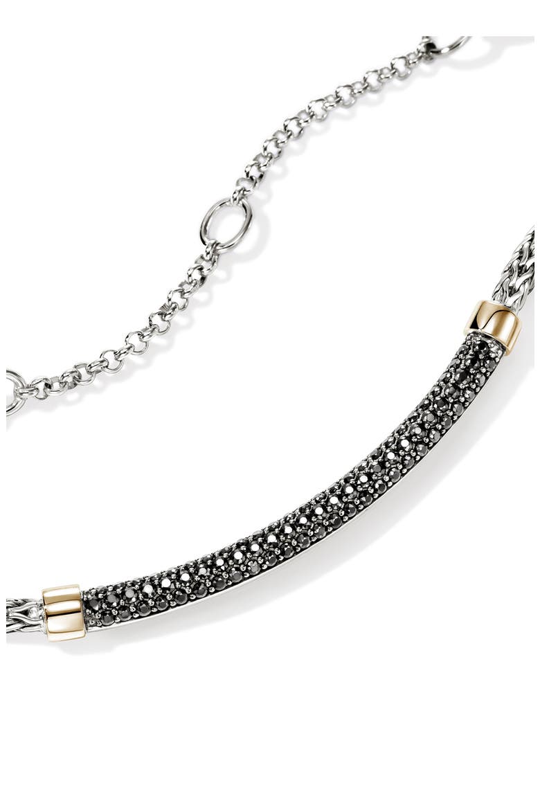 JH Essentials Sapphire Pavé Necklace, Alternate, color, SILVER/ GOLD/ BLACK SAPPHIRE