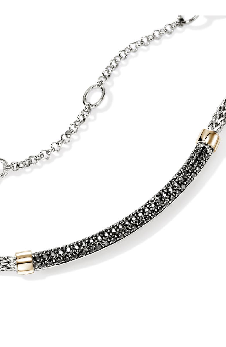 John Hardy JH Essentials Sapphire Pavé Necklace, Alternate, color, Silver/ Gold/ Black Sapphire