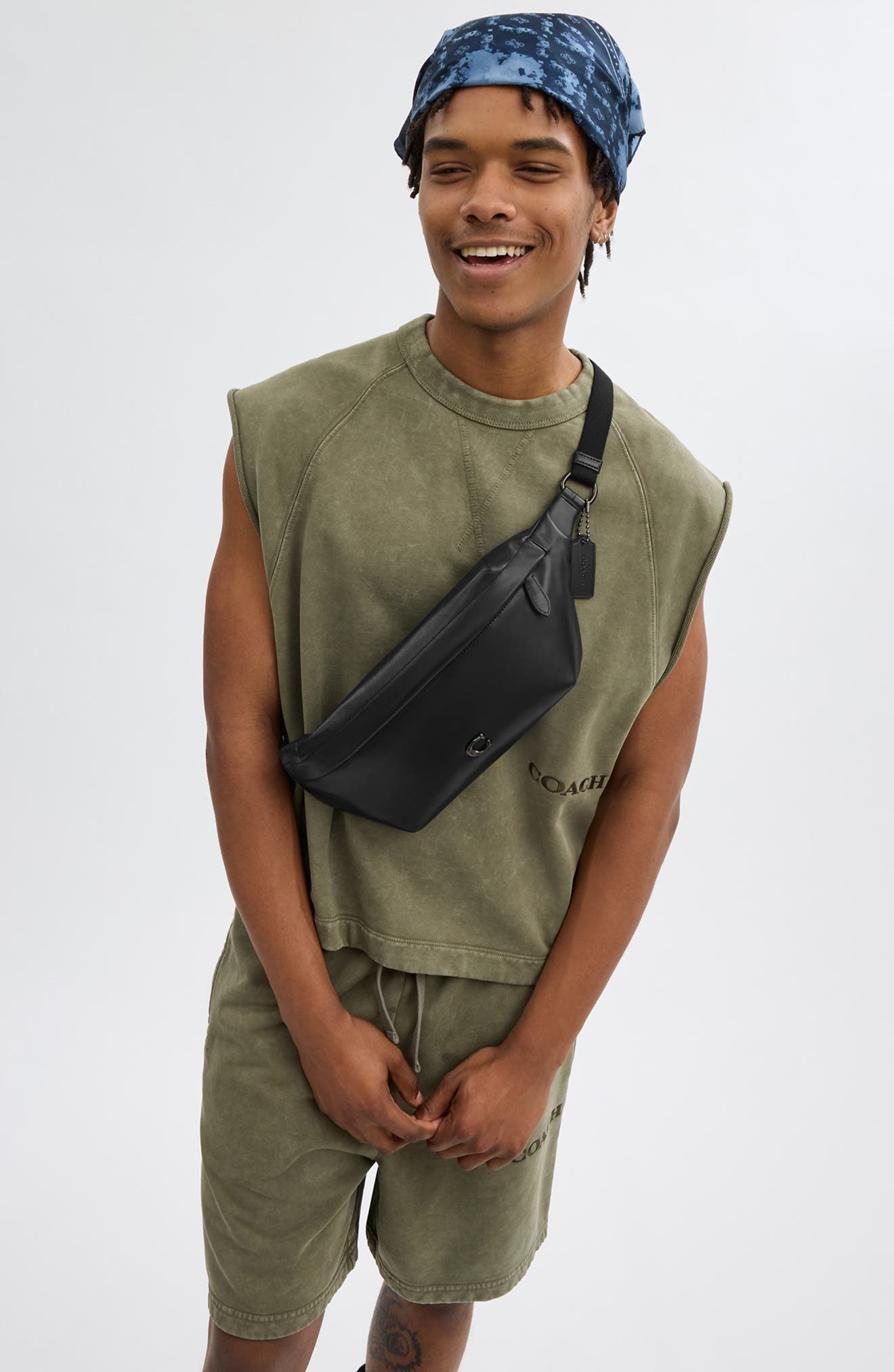 COACH Hall Leather Belt Bag, Alternate, color, 