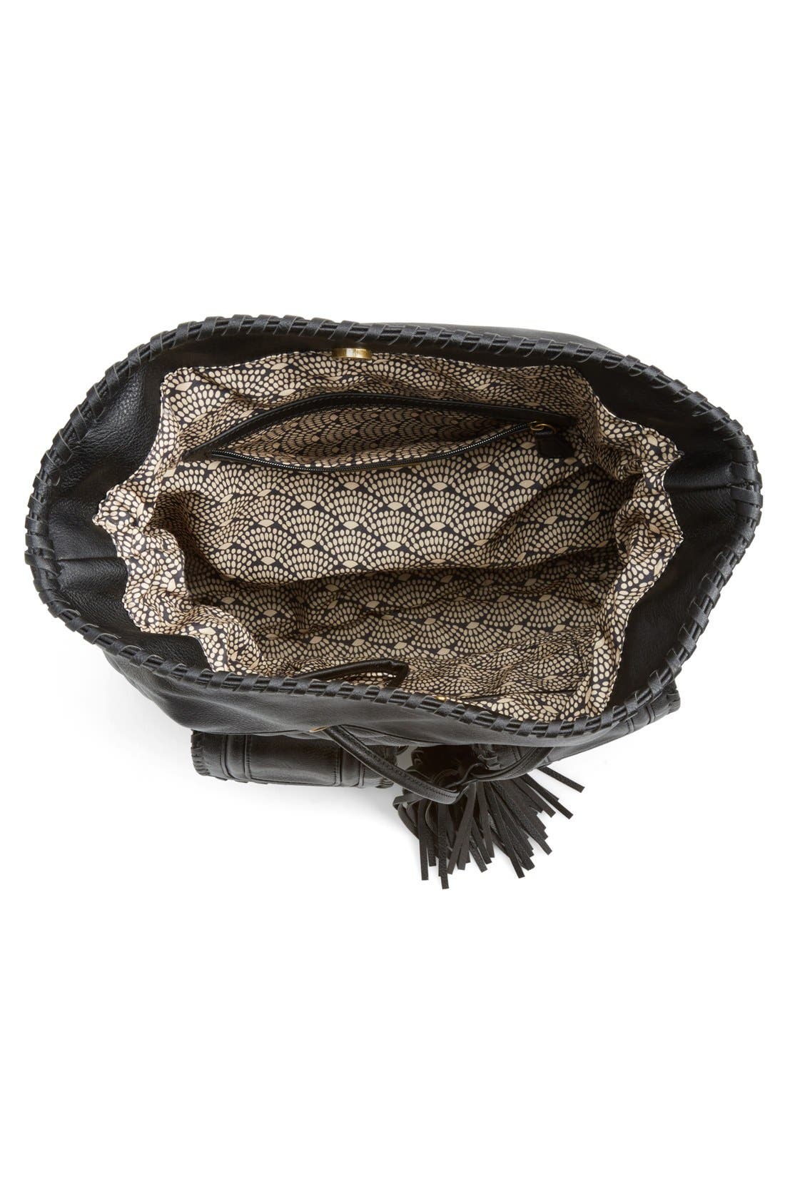 Quilted Bucket Shoulder Bag, Alternate, color, BLACK